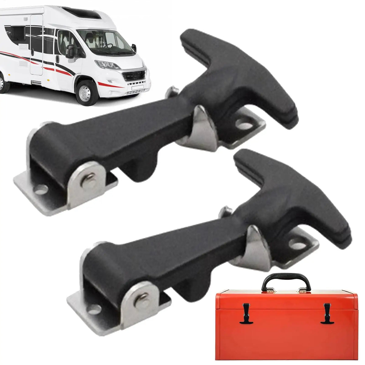 Stainless Steel Hood Catch 2-Pack – Heavy Duty Latch for Trucks & RV Hood Catch Latch Qst