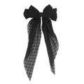 Black Chiffon Large Bow Hair Clip – Elegant Bowknot Hairpin Bow Hair Clip Qme black One Size