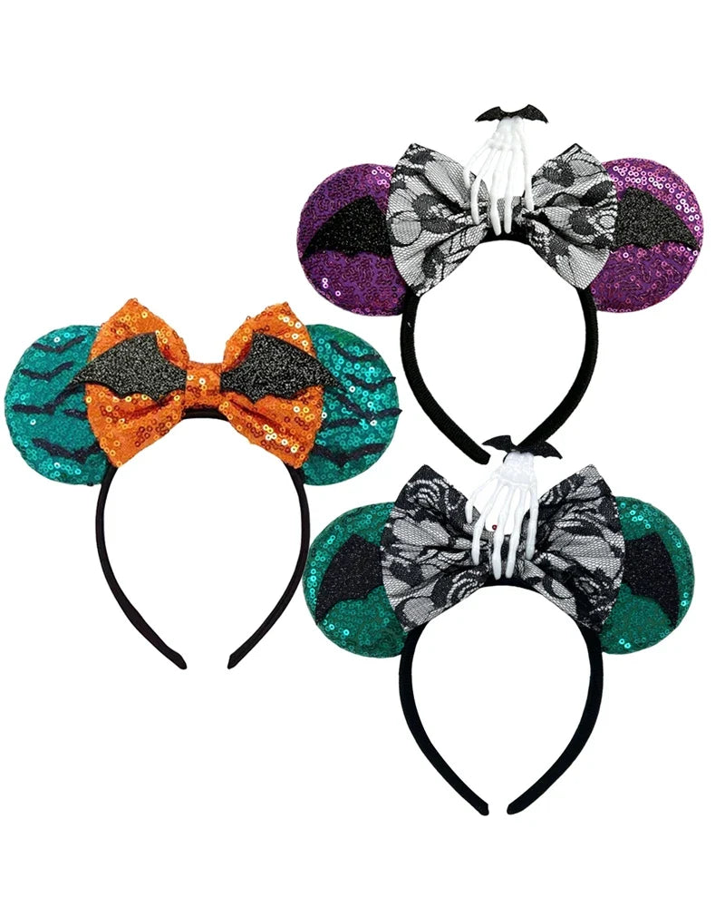 Halloween Skull Bat Ghost Skeleton Headband – Girls & Women Halloween Headband Qme Headband 13