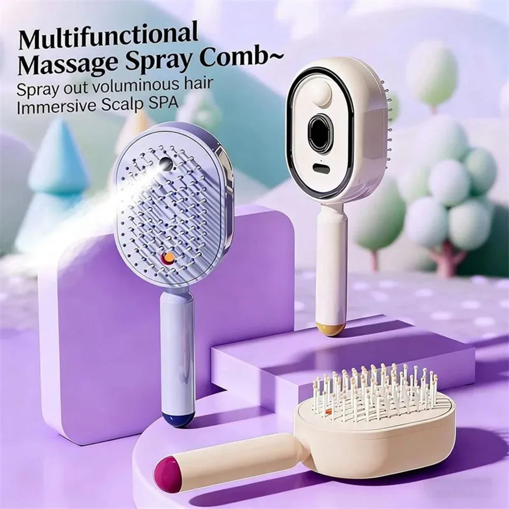 Electric Steam Spray Hair Brush – Air Cushion Scalp Massager Electric Hair Brush Qst