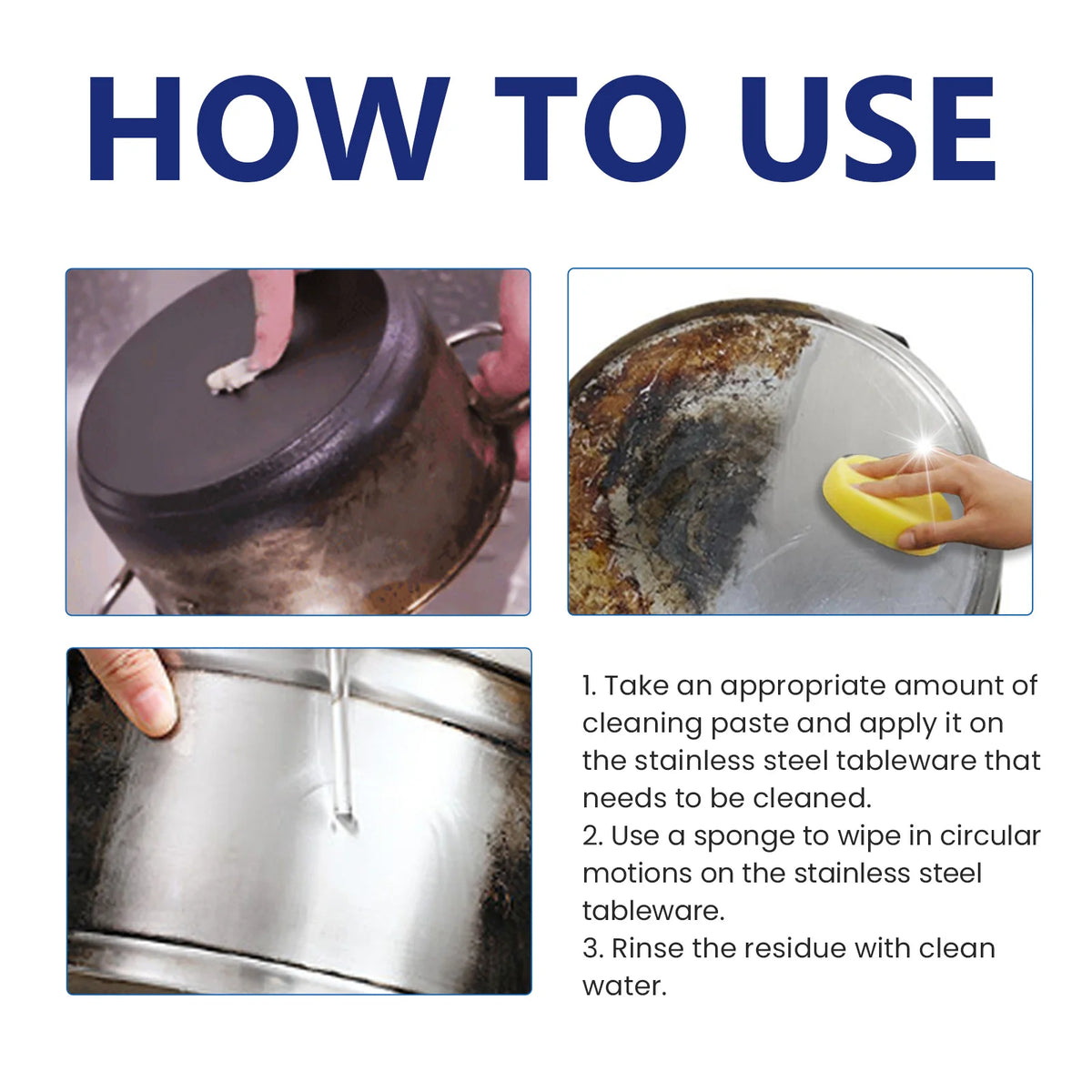 Stainless Steel Cleaner Wax 100g – Cookware Polishing Paste Cookware Cleaning Paste Qst