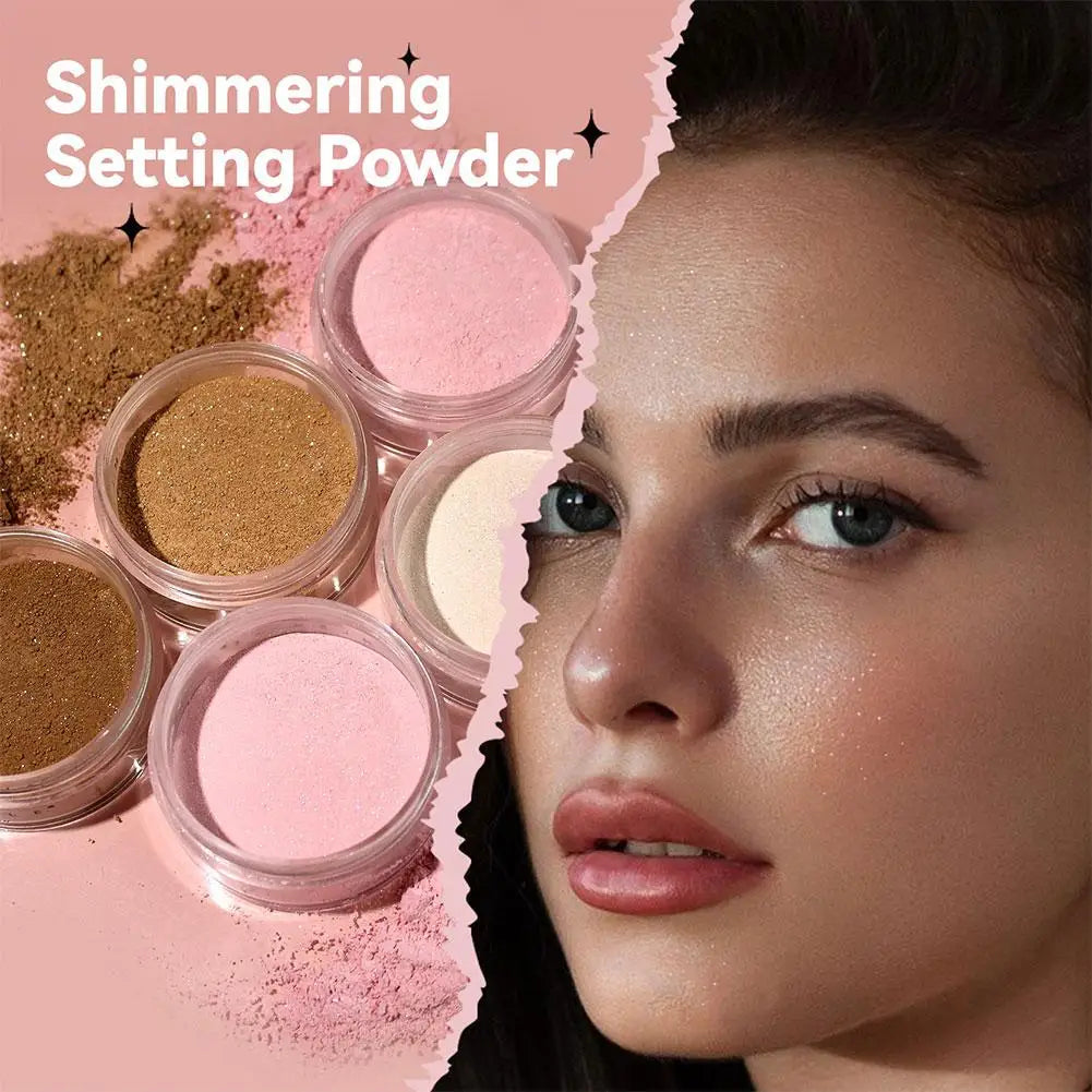 MLSMILE Shimmer Glitter Loose Setting Powder – Oil Control Loose Setting Powder Qme