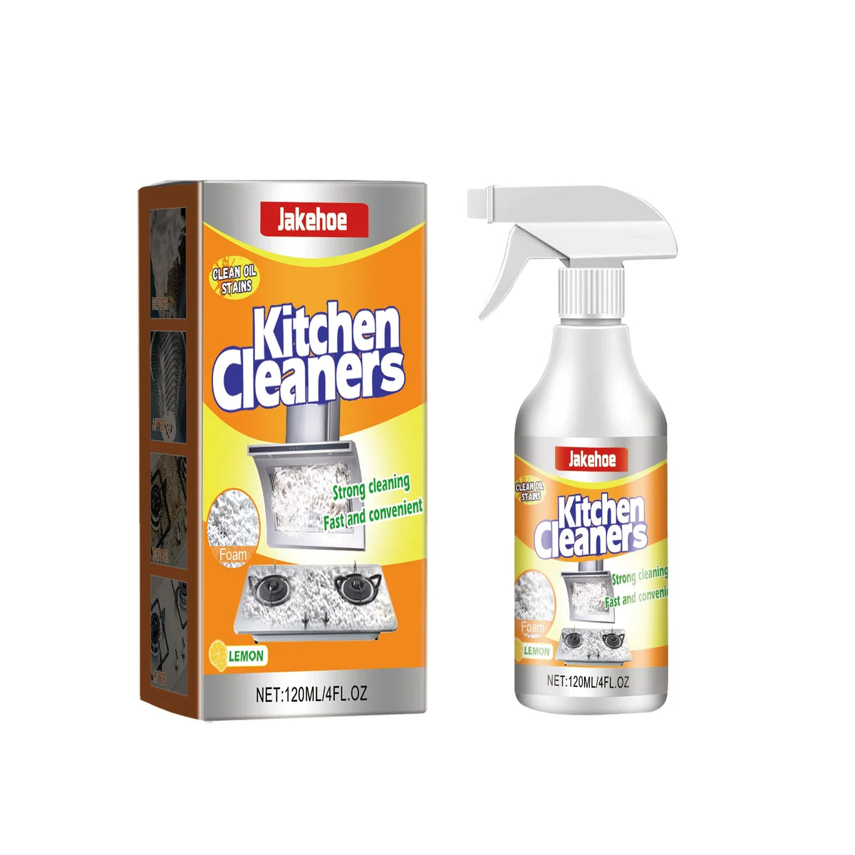 Kitchen Foam Cleaner – Powerful Grease & Oil Stain Remover Kitchen Foaming Cleaner Qme 120ml Boxed