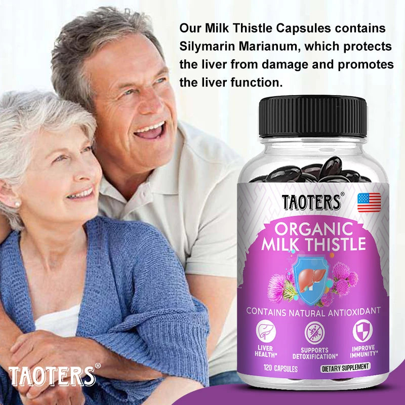 Milk Thistle Liver Support Capsules – 6-Herb Detox Blend Herbal Supplement Capsules Qst