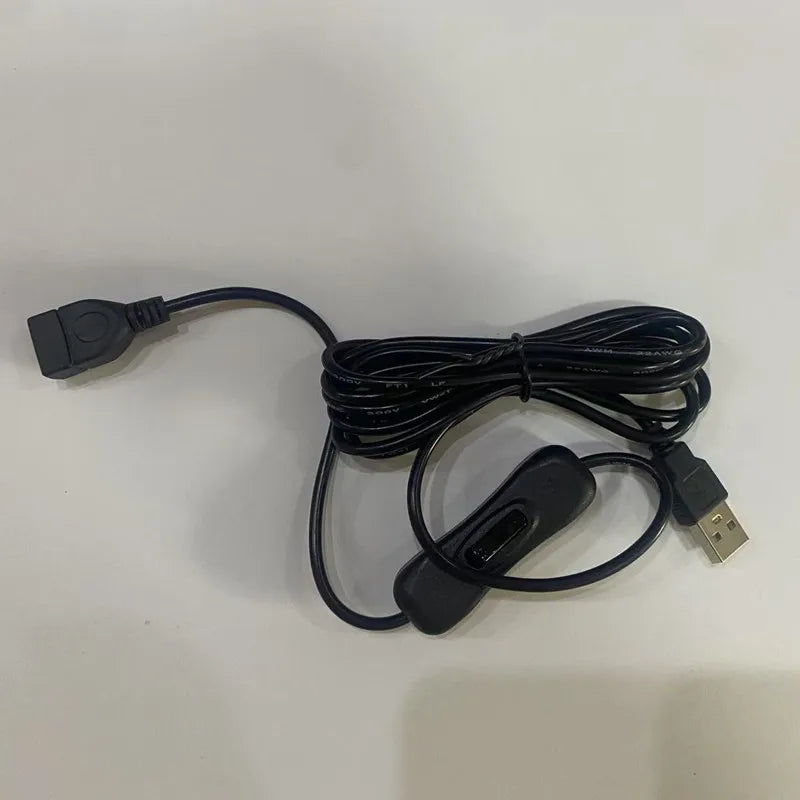 USB Extension Cable with Toggle Switch 2M – Lamps & Fans USB Switch Cable Qme Black 3 Pieces