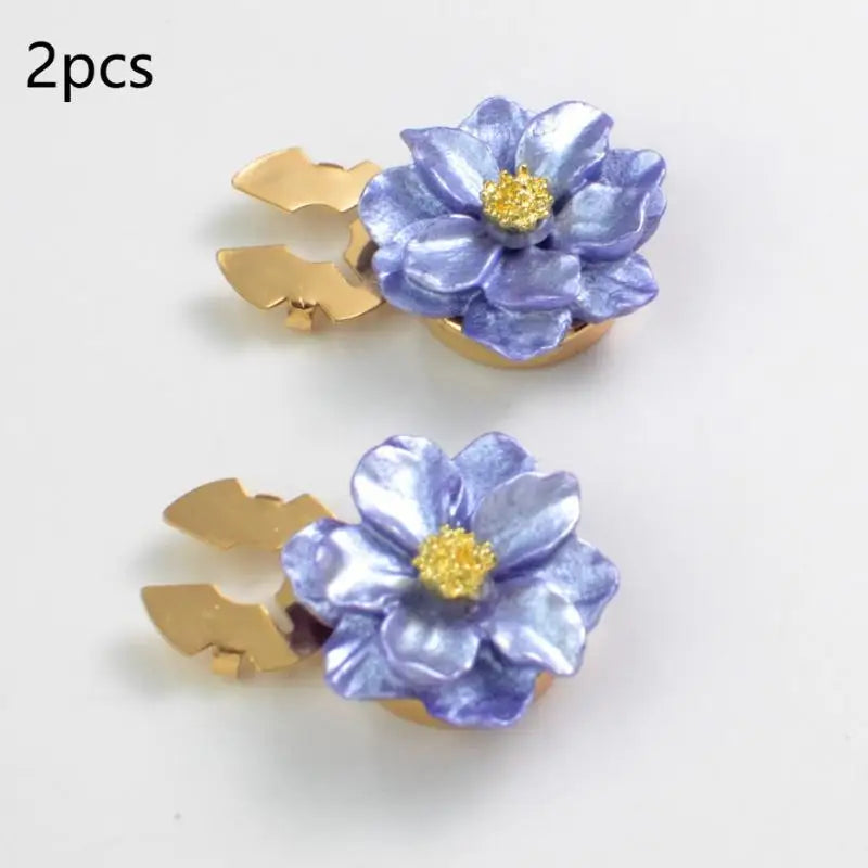 Rhinestone Flower Button Covers Cufflinks for Women – 10 Colors Button Cover Cufflinks Qme style 9