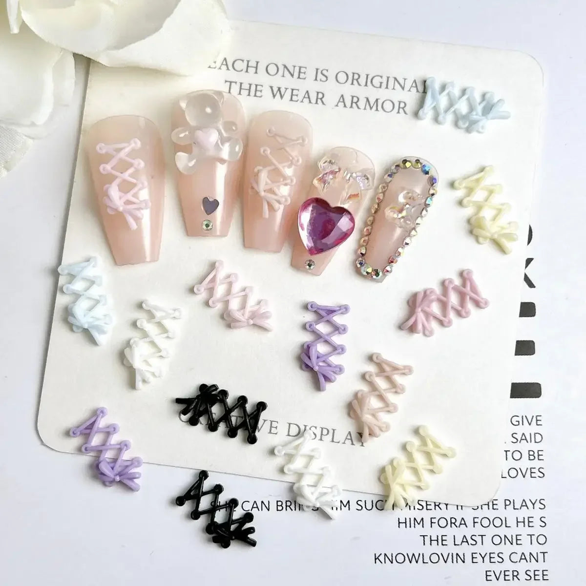 3D Macaron Bow Resin Nail Charms | DIY Nail Art Decorations Nail Art Charms Qme