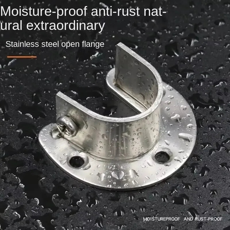 304 Stainless Steel Wardrobe Rod Flange Bracket Hardware Rod Flange Bracket Qme