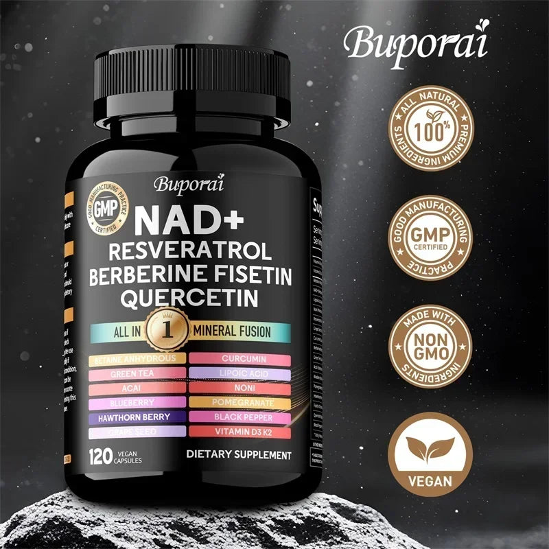 NAD+ Resveratrol Berberine 18-in-1 Supplement | Cellular Wellness Dietary Supplement Qst