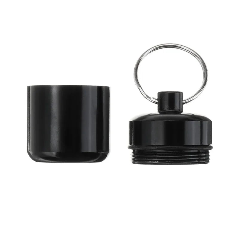 Mini Aluminum Alloy Keychain Canister – Sealed Pocket Storage Can Keychain Storage Canister Qme