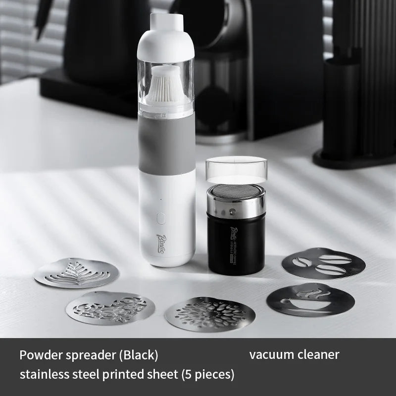 Bincoo Stainless Steel Coffee Powder Shaker & Cocoa Sifter Set Coffee Powder Shaker Qst black 7pcs set