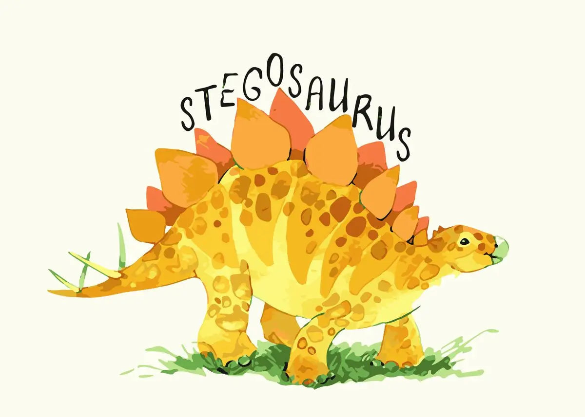Watercolor Dinosaur Canvas Wall Art for Nursery & Kids' Room Canvas Wall Art Qst B 40X60cm No Framed