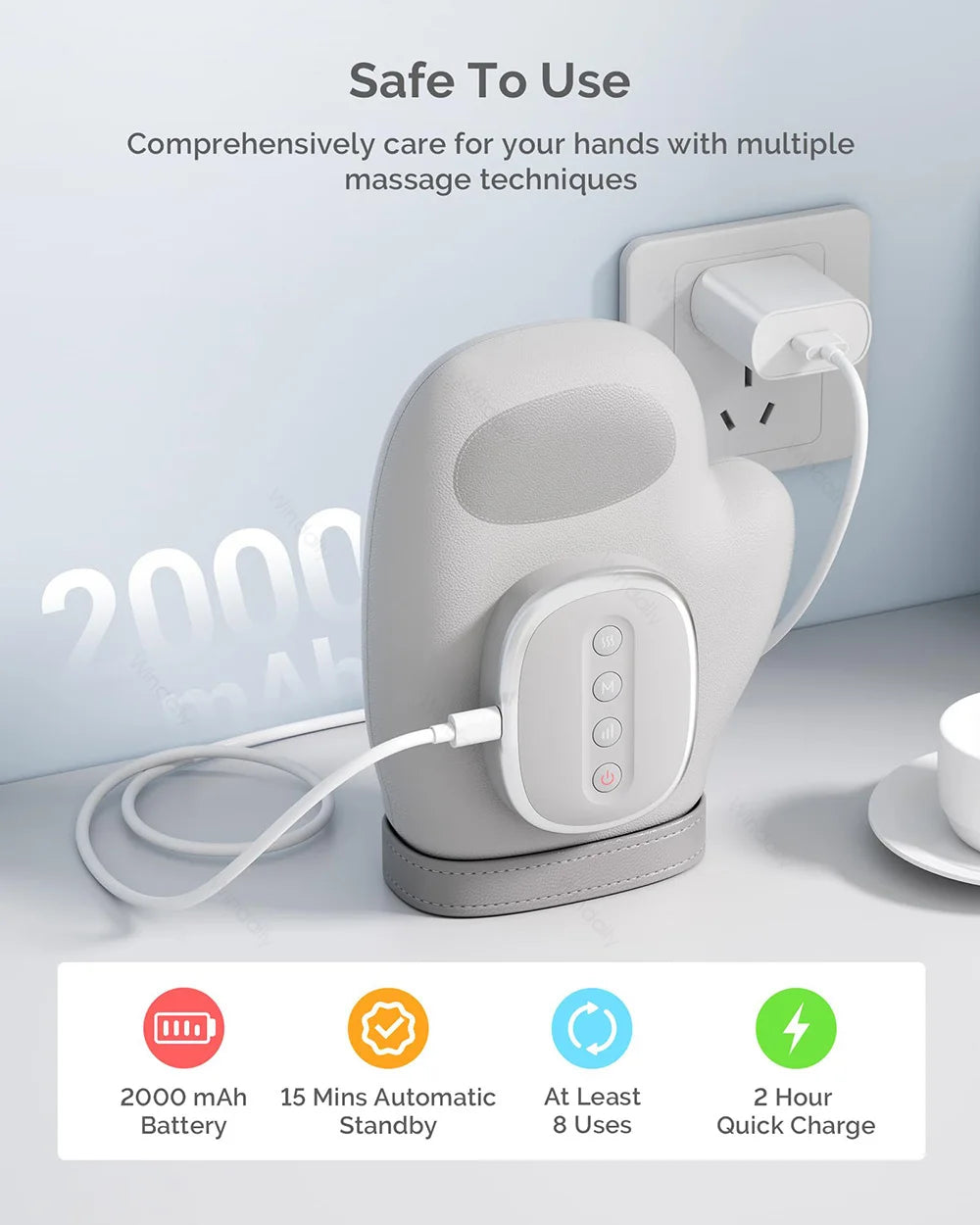 Windaily Smart Electric Hand Massager – Airbag Heat Compression Electric Hand Massager Qst