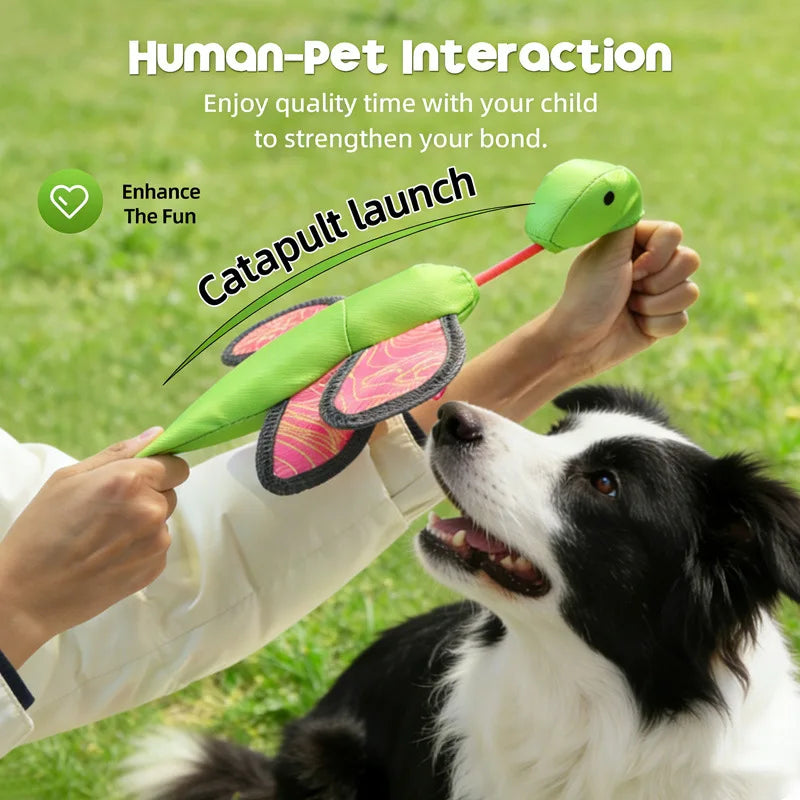 Dog Launcher Fly Insect Toy – Bite-Resistant Oxford Crinkle Interactive Dog Toy Qme