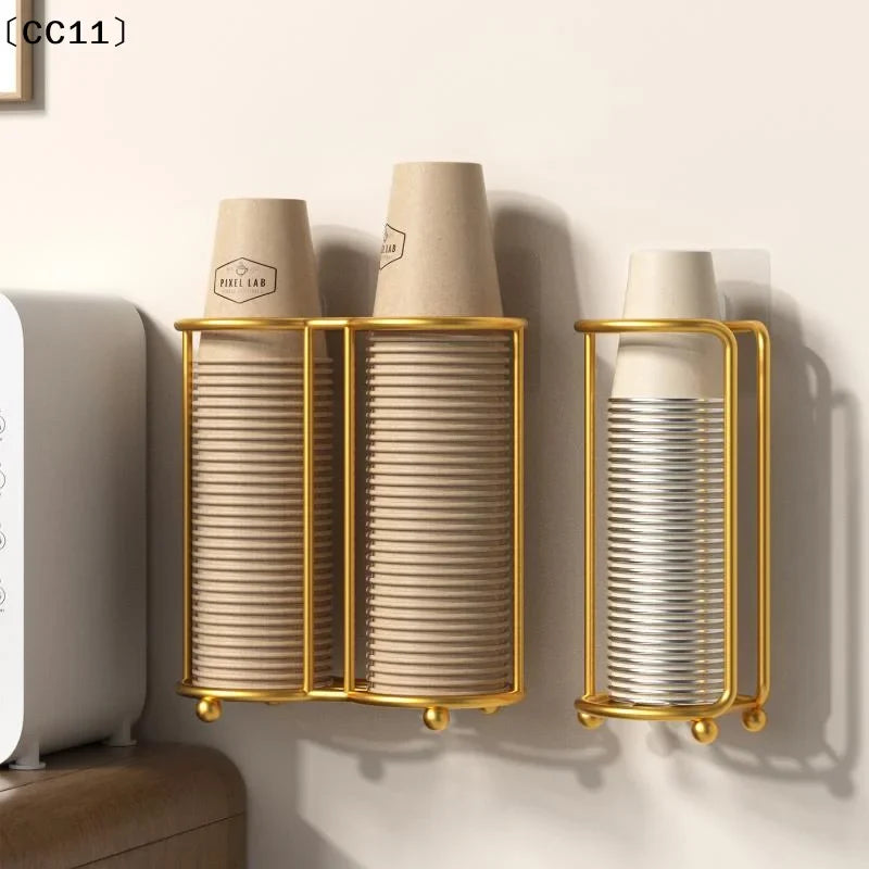 Stainless Steel Disposable Cup Holder Rack & Shelf Organizer Cup Holder Rack Qme
