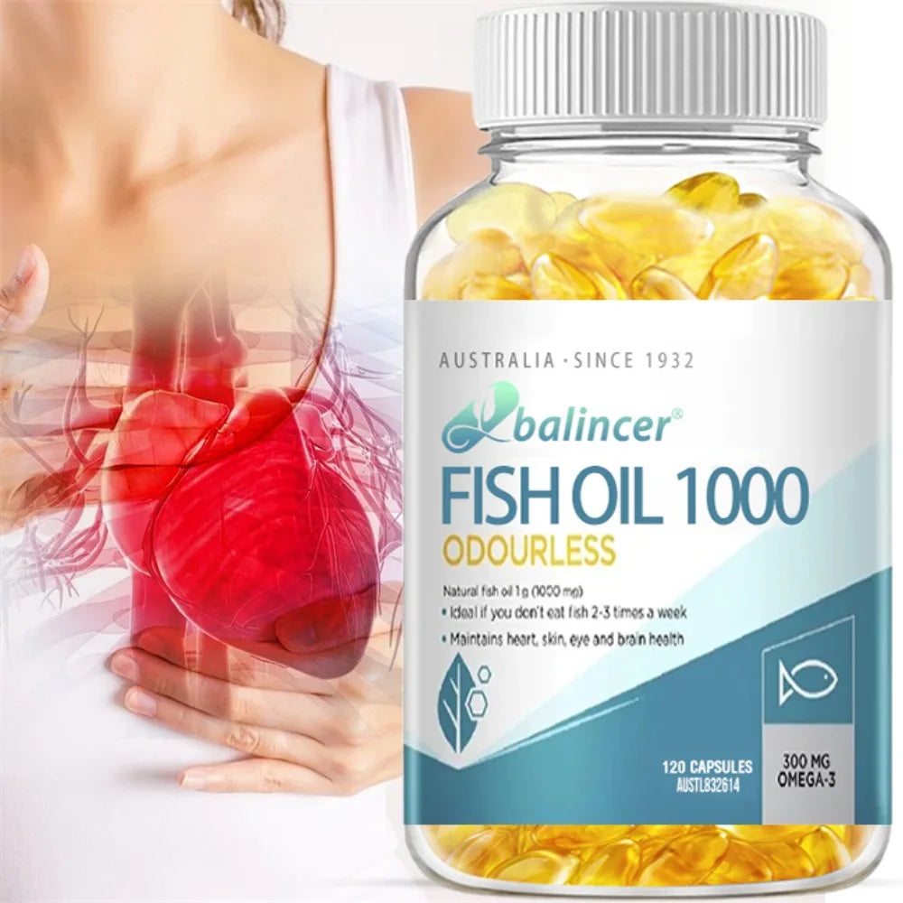 Triple Strength Omega-3 Fish Oil 600mg EPA DHA – 120 Softgels Omega-3 Supplement Qst