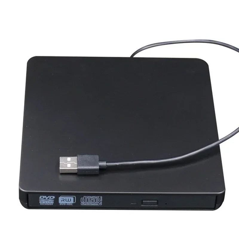USB 3.0 External DVD Burner Optical Drive – Laptop & Desktop External Optical Drive Qme black
