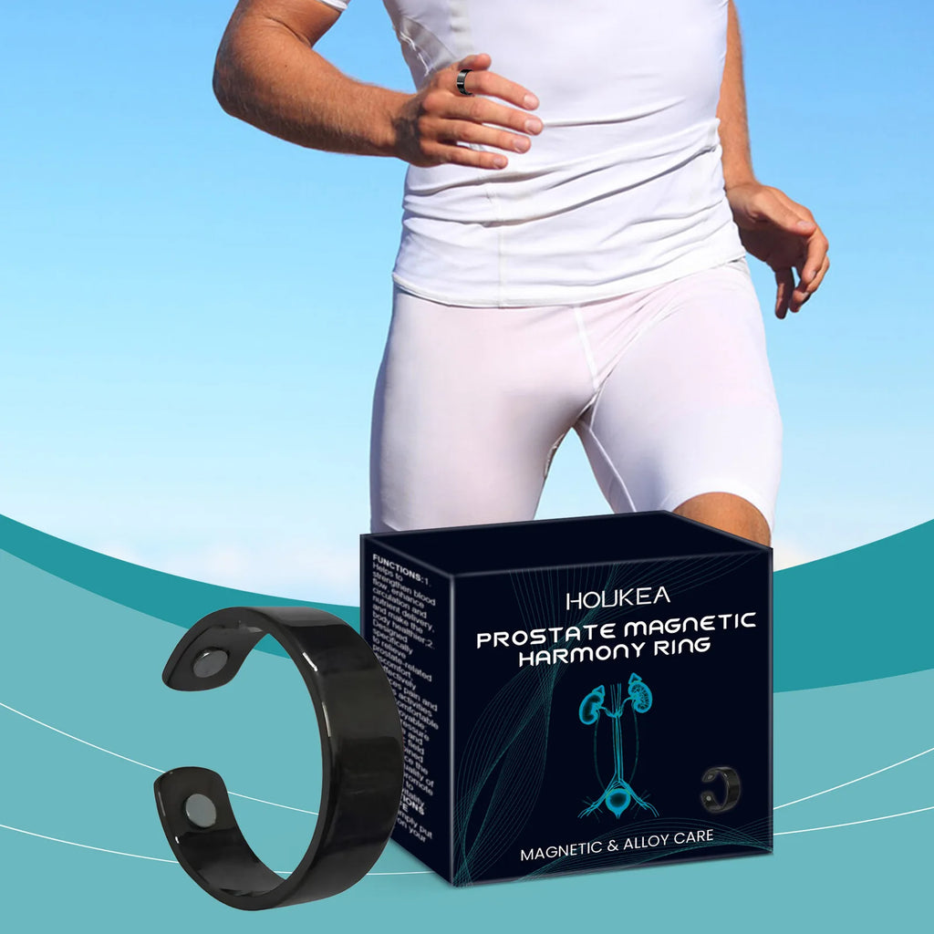 HOUKEA Magnetic Wellness Ring – Men's Circulation Support Magnetic Therapy Ring Qst