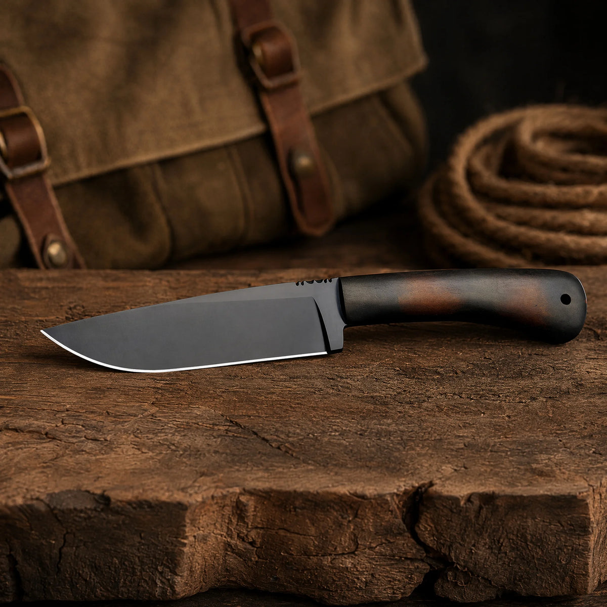 Outdoor Camping Multi-Knife – Steel Blade & Wood Handle Outdoor Camping Knife Qst