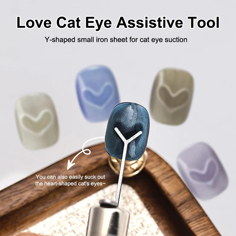 5-Piece Cat Eye Nail Magnet Stick Set – Rabbit, Bear & Heart Nail Art Magnets Qst
