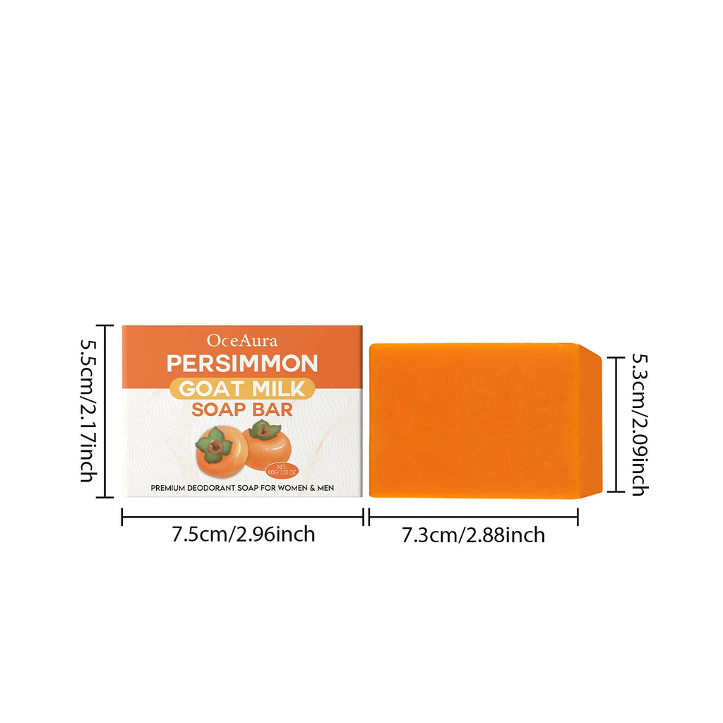 OceAura Persimmon Goat Milk Soap – Moisturizing Bar Handmade Soap Bar Qst 1pc