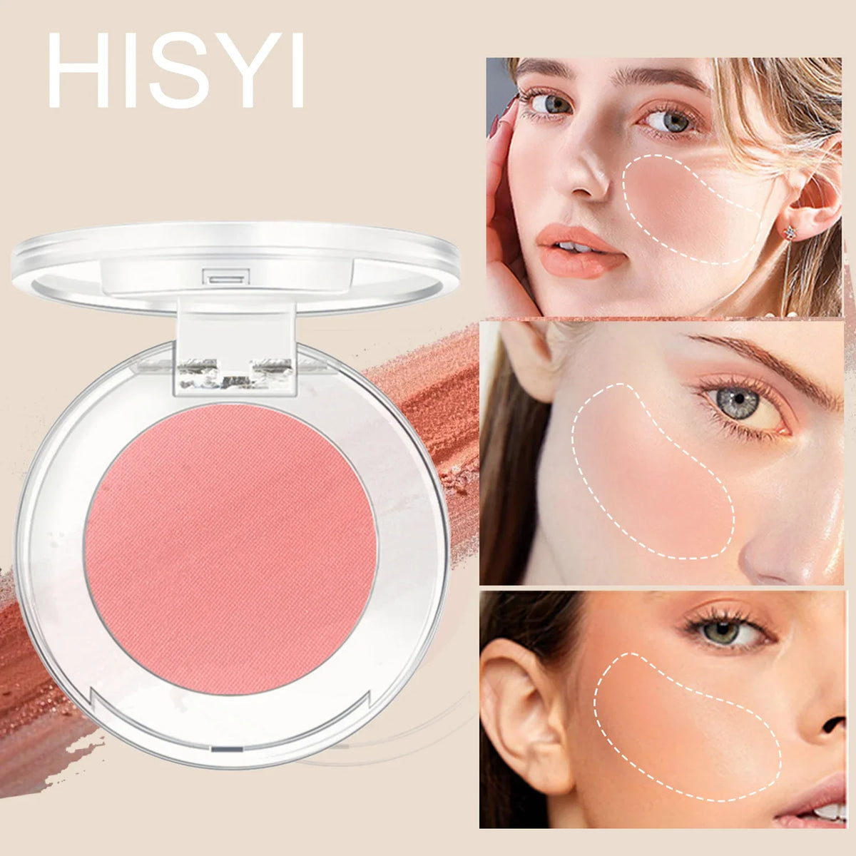 HISYI Matte Blush Palette – 16 Shades, Natural Radiant Finish Blush Palette Qme