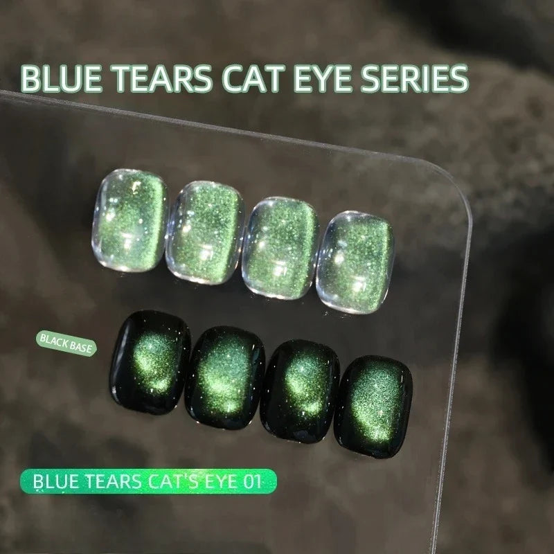 Blue Tears Cat Eye Magnetic Nail Powder – 3 Colors | Qme Magnetic Nail Powder Qme