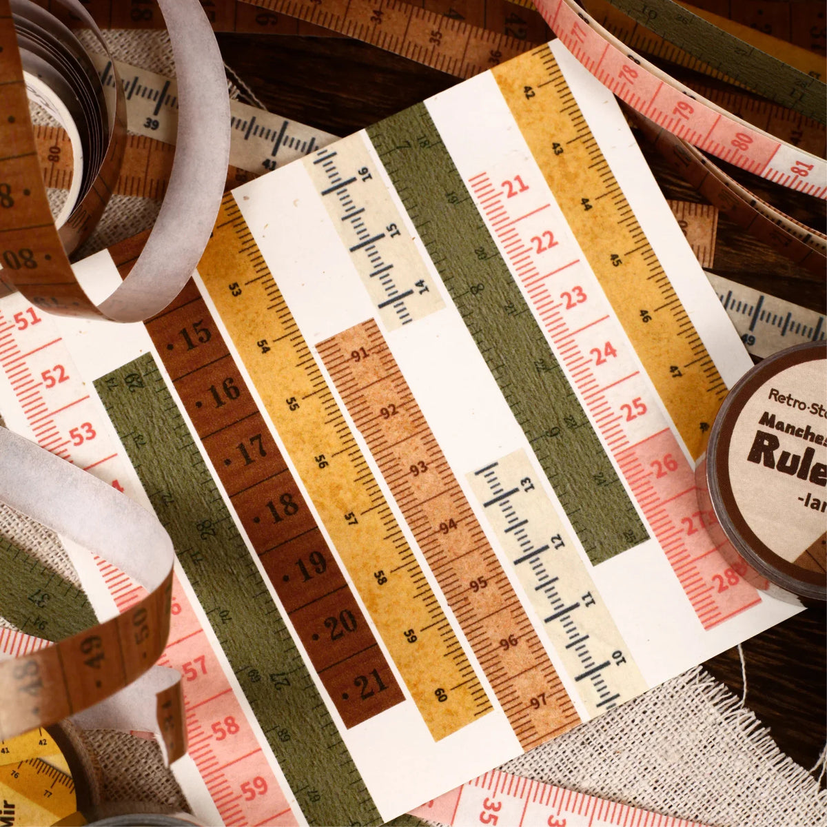 Vintage Measuring Tape Washi Tape – Journaling & Scrapbooking Decorative Washi Tape Qme