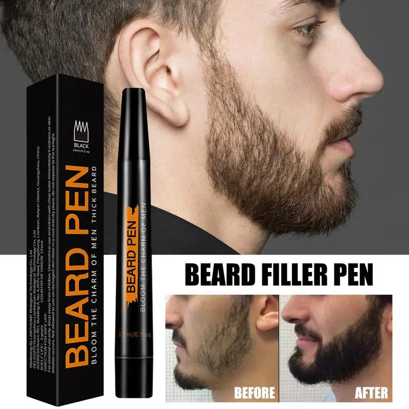 Beard Filler Pen for Men – 4-Tip Detailing, Black & Brown Beard Filler Pen Qme