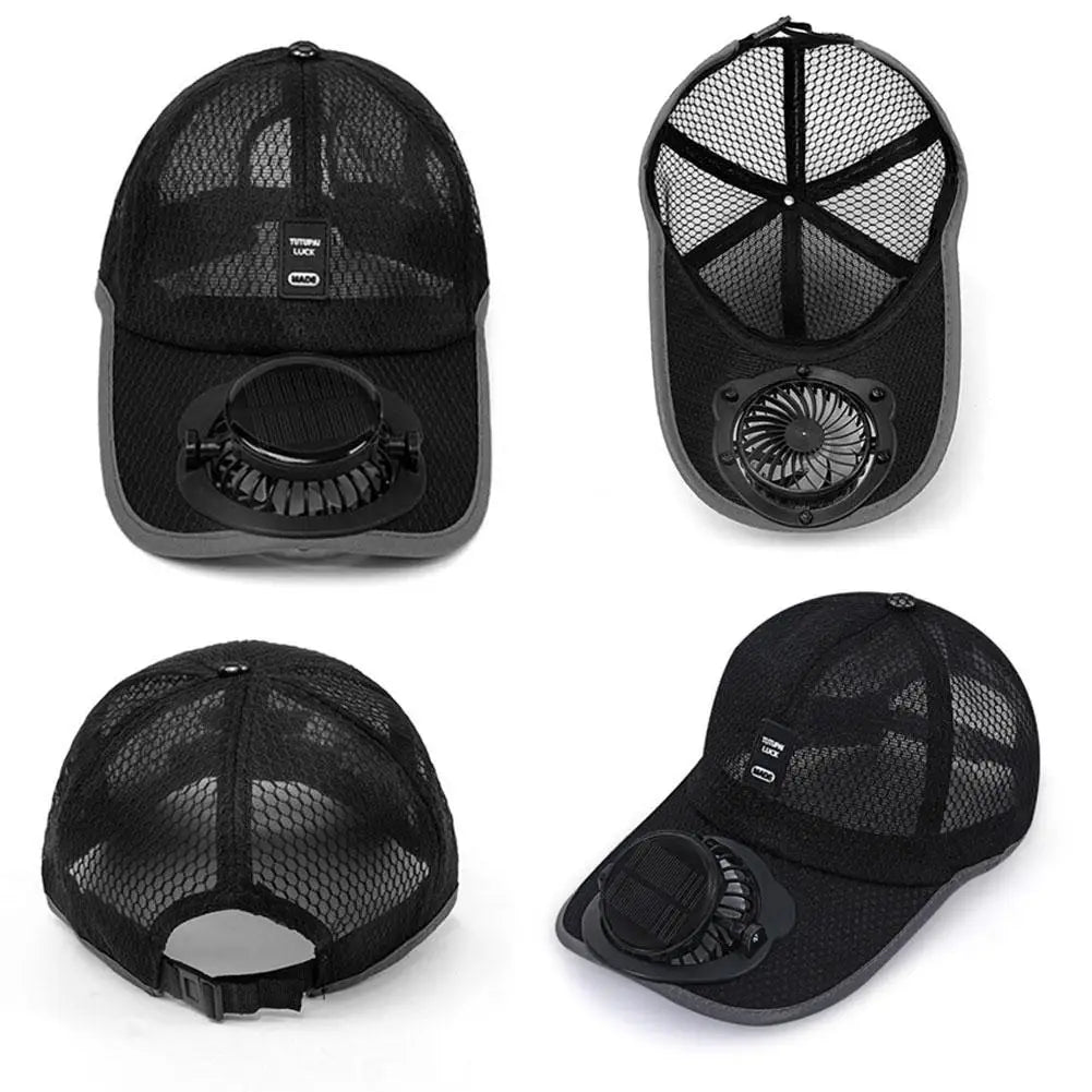 Solar Powered Fan Baseball Hat – Mesh Cooling Outdoor Cap Solar Fan Cap Qme