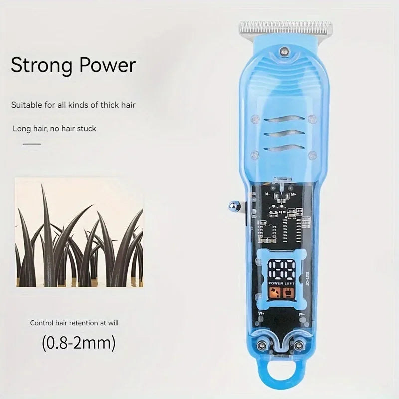 USB Rechargeable Electric Hair Clipper & Trimmer – Transparent Electric Hair Trimmer Qme