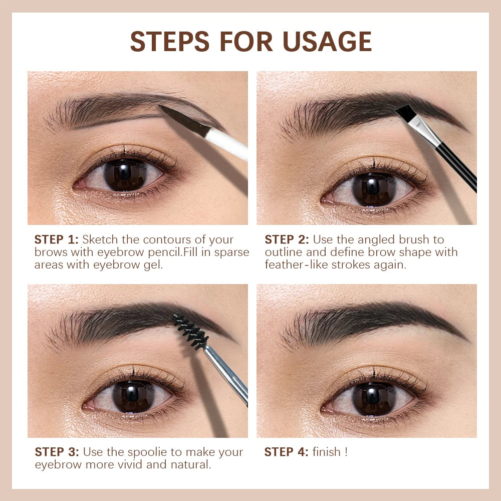 Lakerain Waterproof Eyebrow Gel – 4 Colors, Long-Lasting Tinted Brow Eyebrow Gel Qst