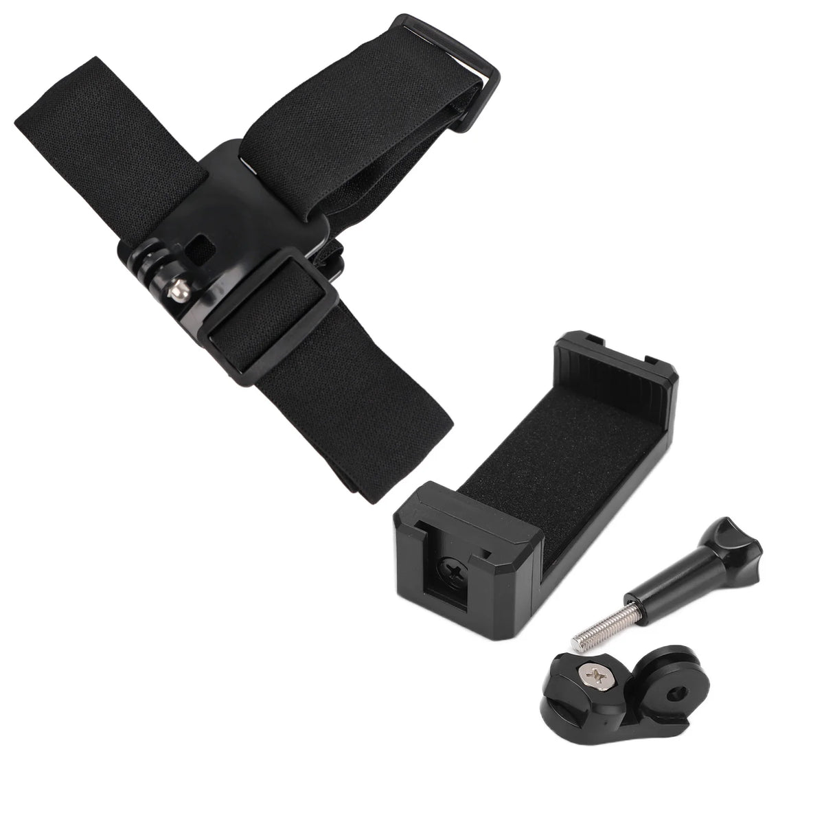 Adjustable Head Strap Mount for Action Cameras & Phones Camera Head Mount Qst black color