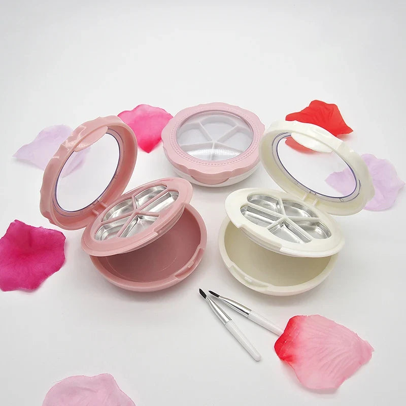 5-Grid Empty Compact Eyeshadow Palette DIY – Floral Design DIY Makeup Compact Qme