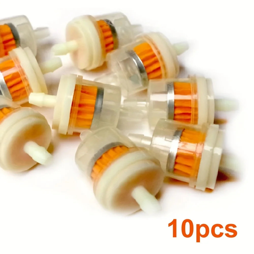 Motorcycle Inline Fuel Gas Filter 10-Pack | Scooter ATV Moped Inline Fuel Filter Qme 10pcs