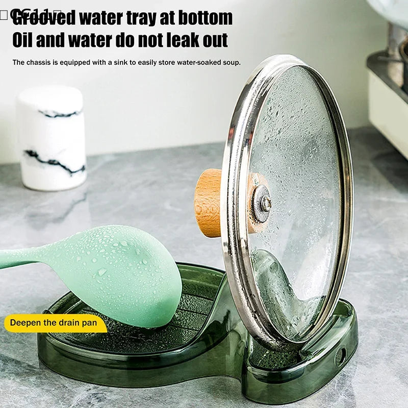 Silicone Pot Lid Holder & Drip Tray – No Drilling Needed Pot Lid Holder Qme
