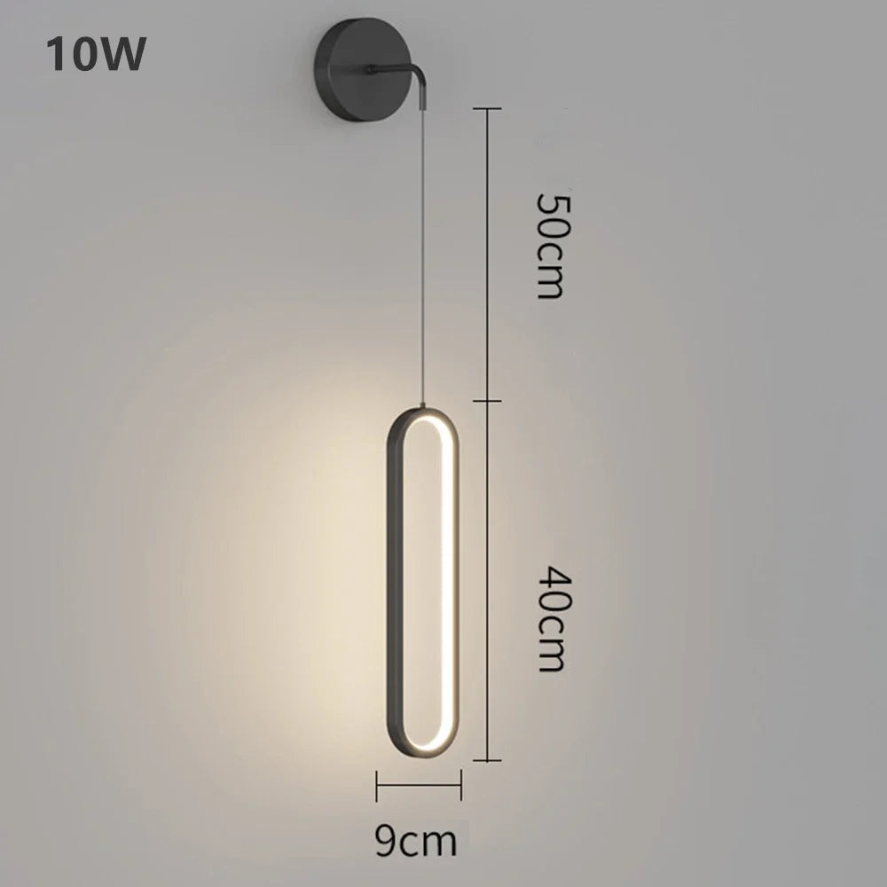 Modern LED Wall Lamp for Living Room, Bedroom & Dining LED Wall Sconce Qme black LED 3 Color