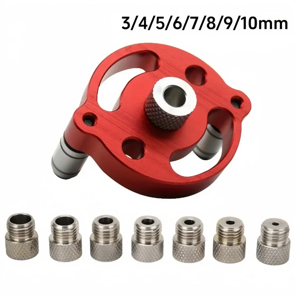 Self-Centering Dowel Jig Handheld Drill Guide Locator 3–10mm Dowel Jig Tool Qme Red Set C
