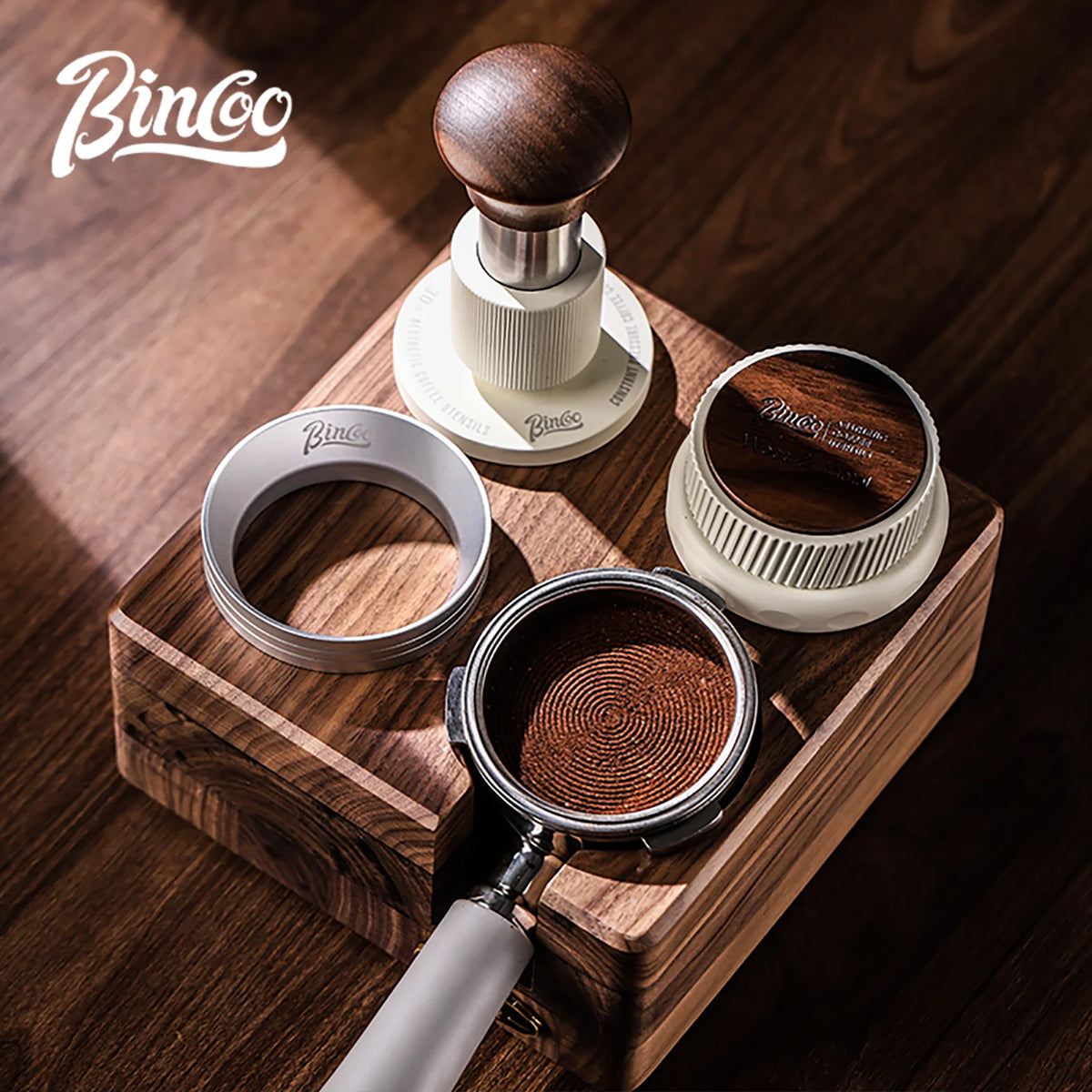 BINCOO 51/58mm 30lb Constant Pressure Espresso Tamper & Base Espresso Tamper Set Qst