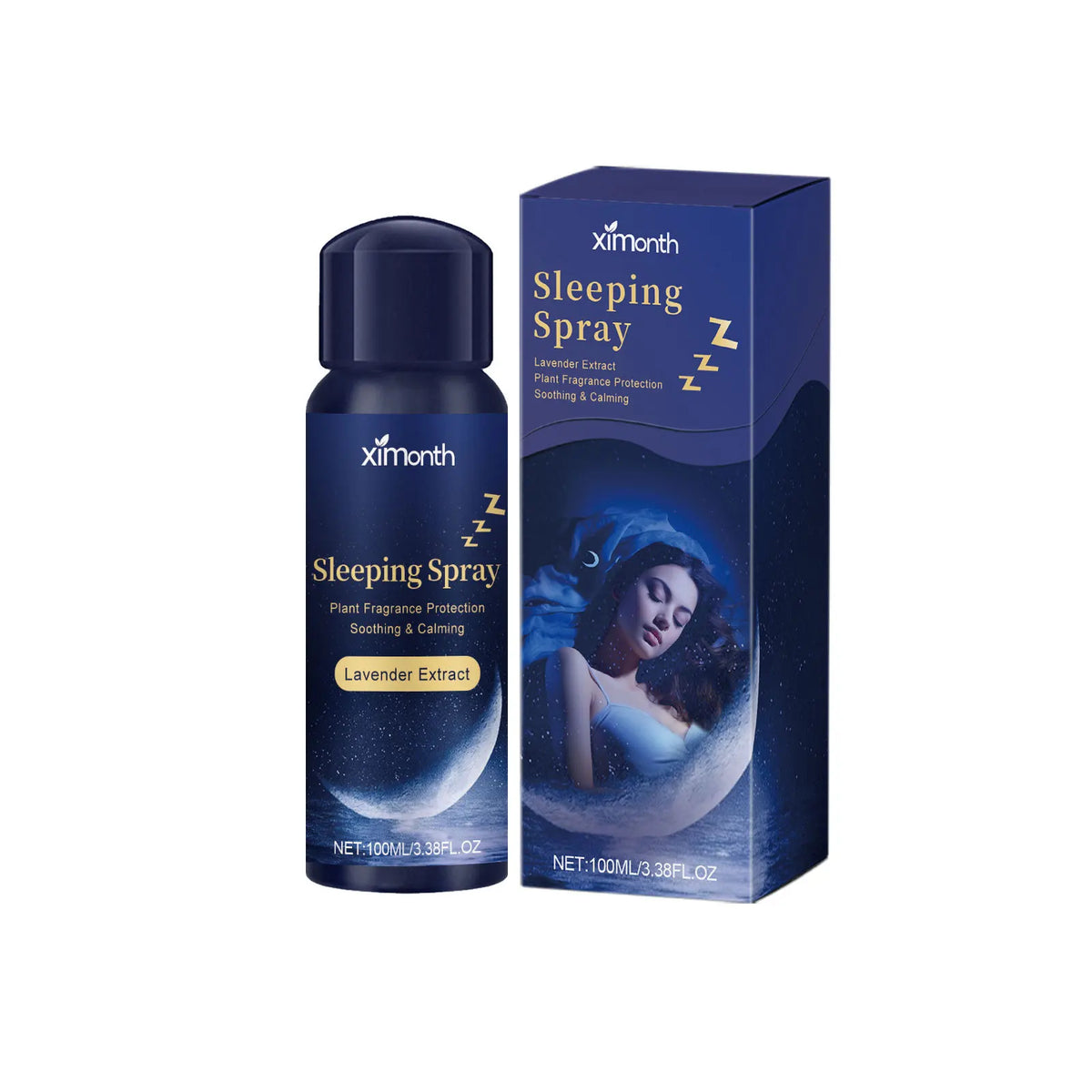Ximonth Lavender Sleep Patch, Night Cream & Pillow Spray Set Aromatherapy Sleep Set Qst 100ml boxed