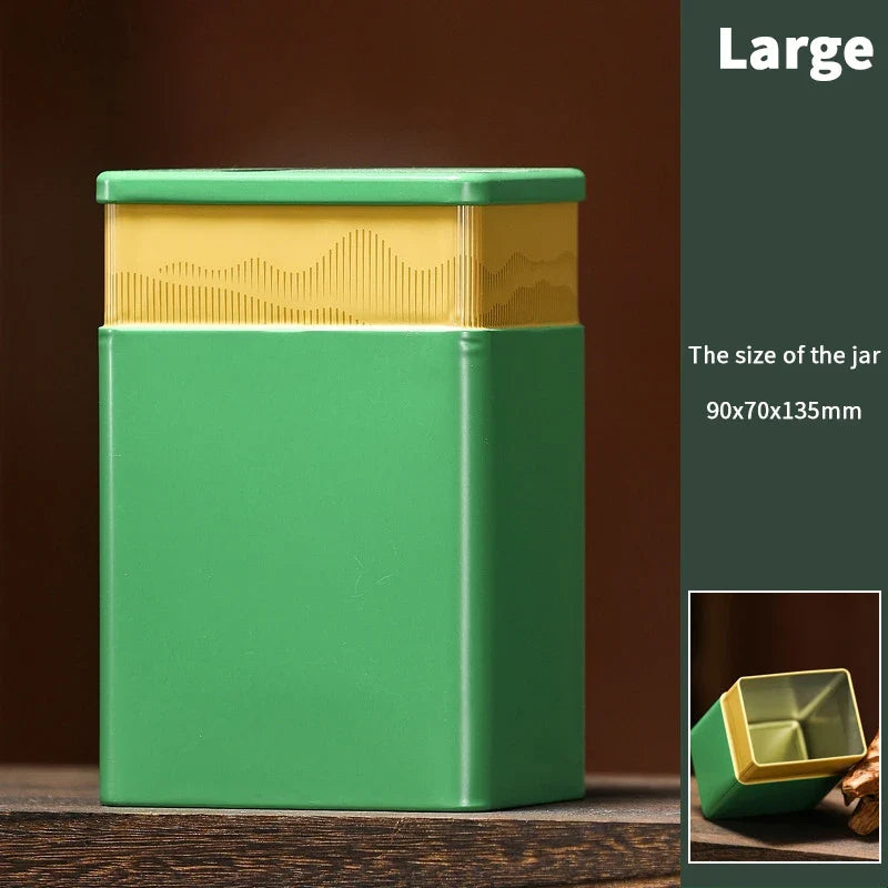 Mini Empty Tea Tin Can – Sealed Aluminium Storage Jar Tea Storage Tin Qme Large Green