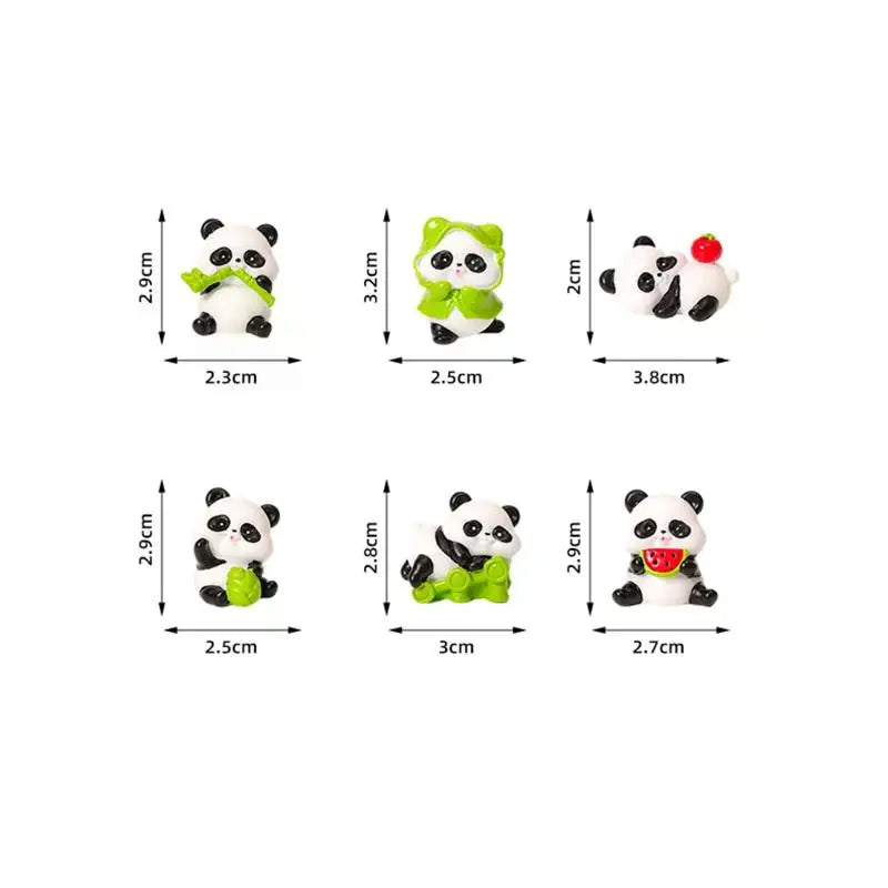 Mini Panda Figurines for Terrarium, Bonsai & DIY Micro Landscape Miniature Figurine Qme