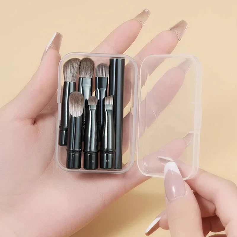 Mini Travel Makeup Brush Set – 6-Piece Portable Cosmetic Kit Makeup Brush Set Qme