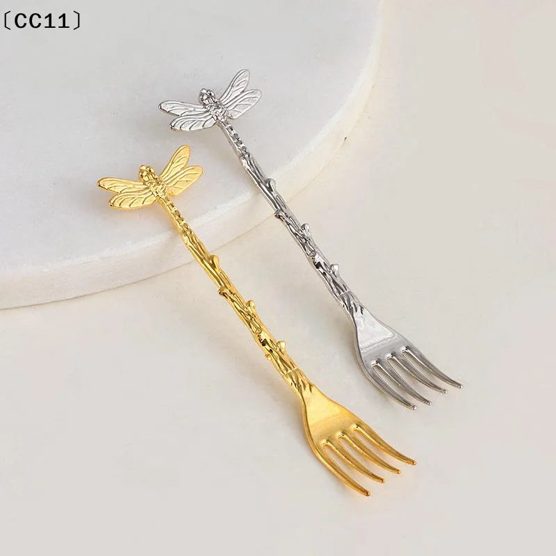 Retro Royal Dessert Coffee Spoon & Fork – Zinc Alloy Flatware Decorative Flatware Qme
