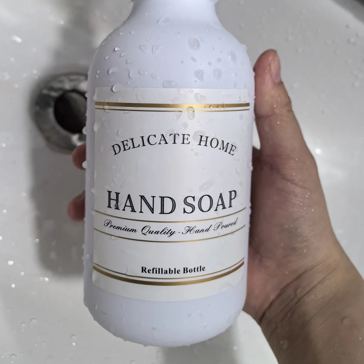 Soap Dispenser Pump with Labels – Kitchen Sink Countertop Decor Soap Dispenser Set Qme