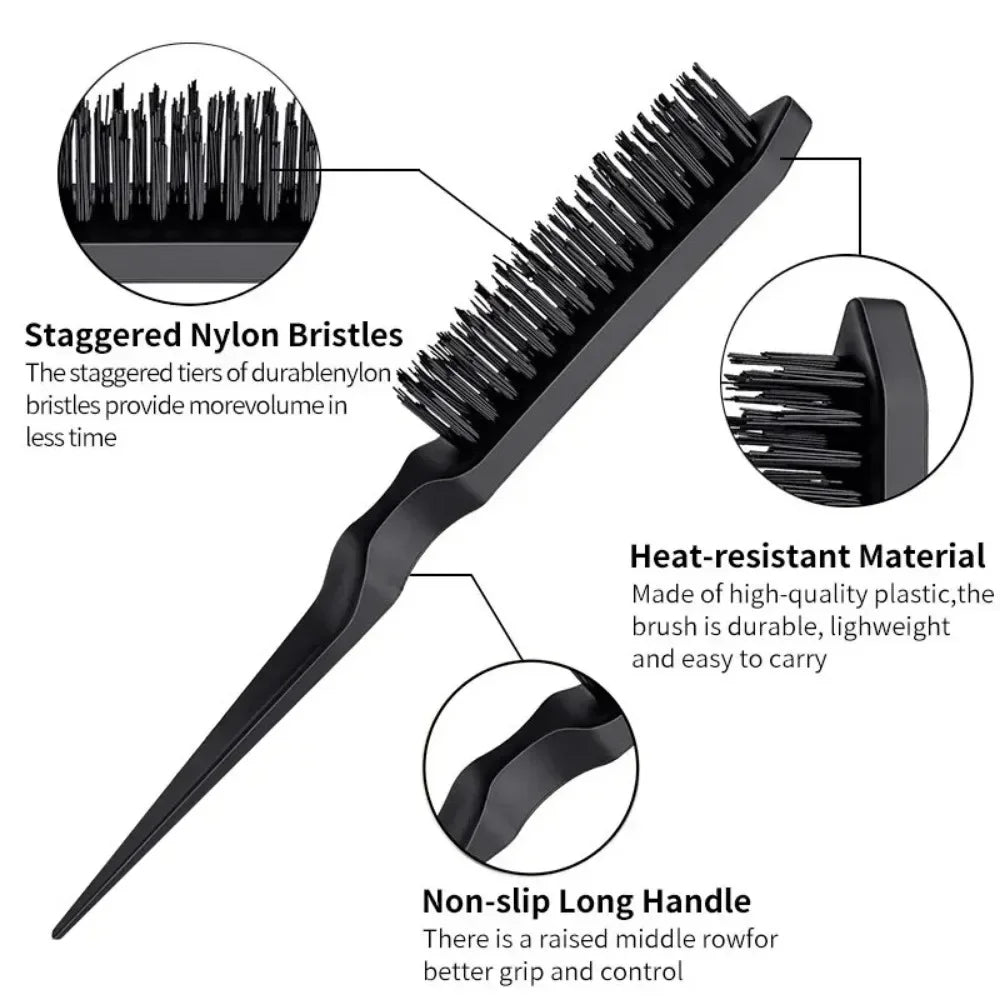 Slick Back Hair Brush & Bristle Teasing Comb for Women Hair Brush Comb Qme