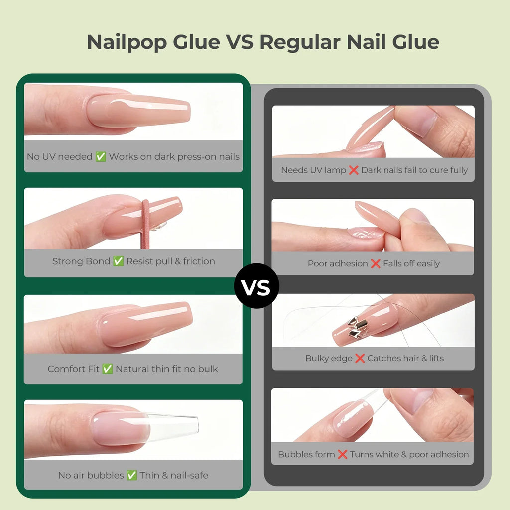 Nailpop Plant-Based Bond Adhesive for Press-On Nails | Quick Dry Nail Bond Adhesive Qme