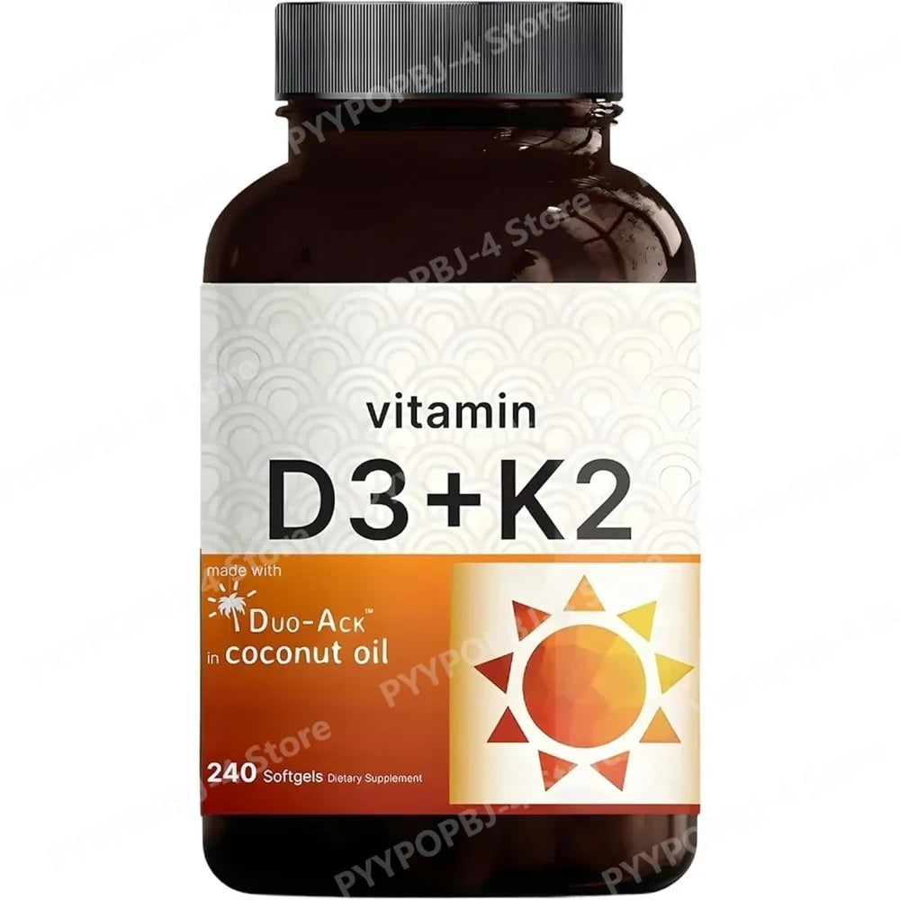 Vitamin D3 K2 MK-7 Softgels 5000 IU + 100mcg | 240ct Vitamin Supplement Qst 1 bottle