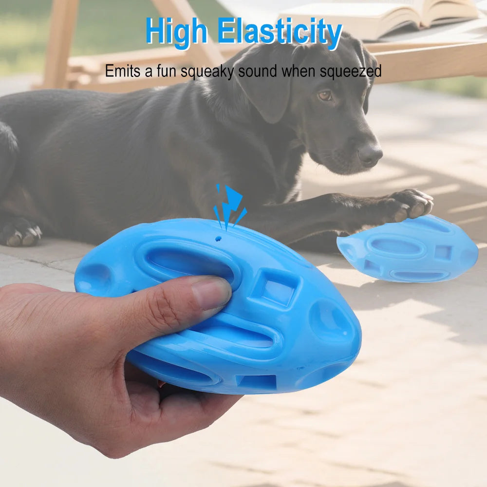 TPR Squeaky Rugby Chew Ball Dog Toy – Medium & Large Dogs Dog Chew Toy Qst