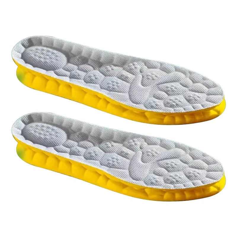 4D Cloud Sports Insoles – Soft Breathable Memory Foam PU Sports Shoe Insoles Qme 1 Pairs Gray 45